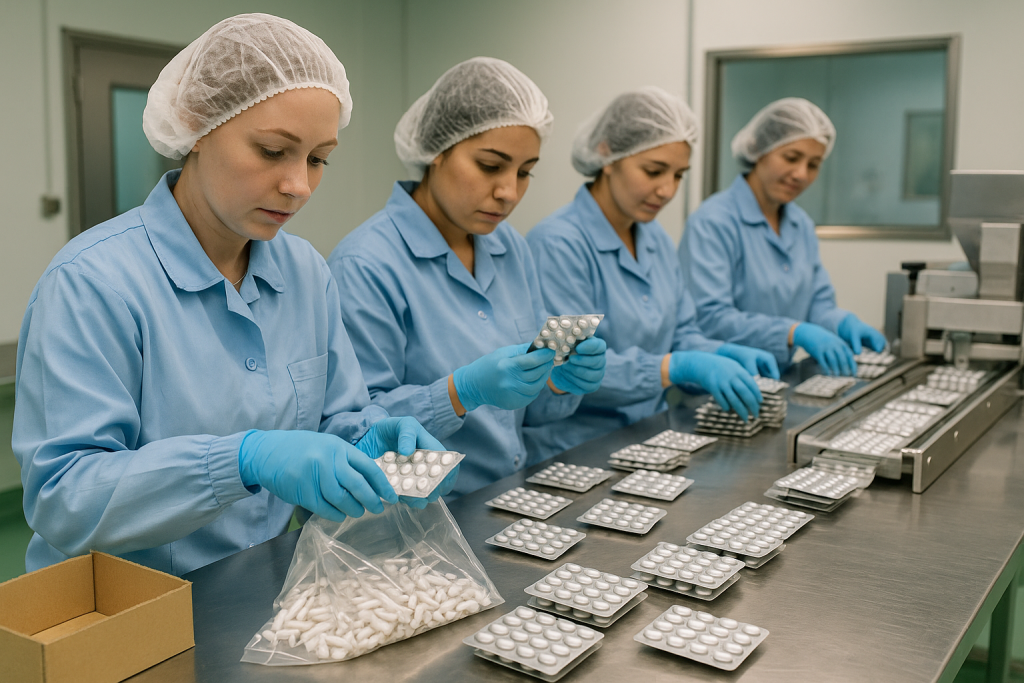 Confezionamento manuale di Blister / flaconi / siringhe / sachet